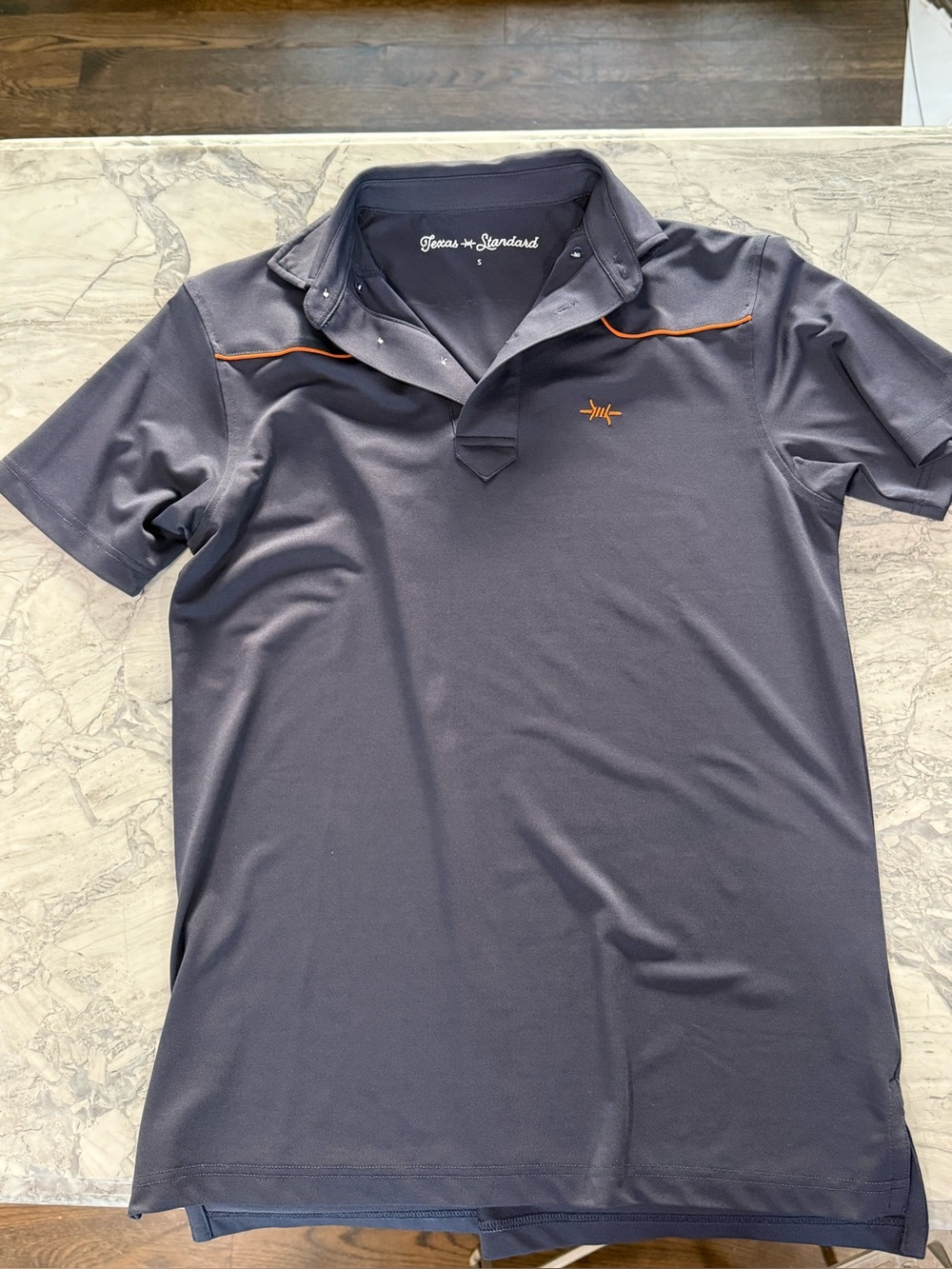Texas Standard Men's Navy Polo with Orange Trim